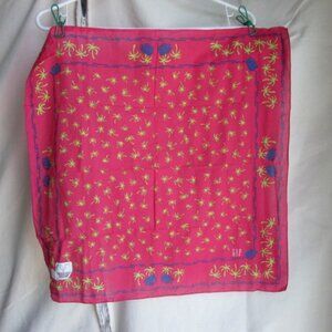 Vintage NWT GAP cotton scarf magenta palm motif